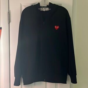 Black PLAY Comme des Garcons Hoodie with Red Heart Logo